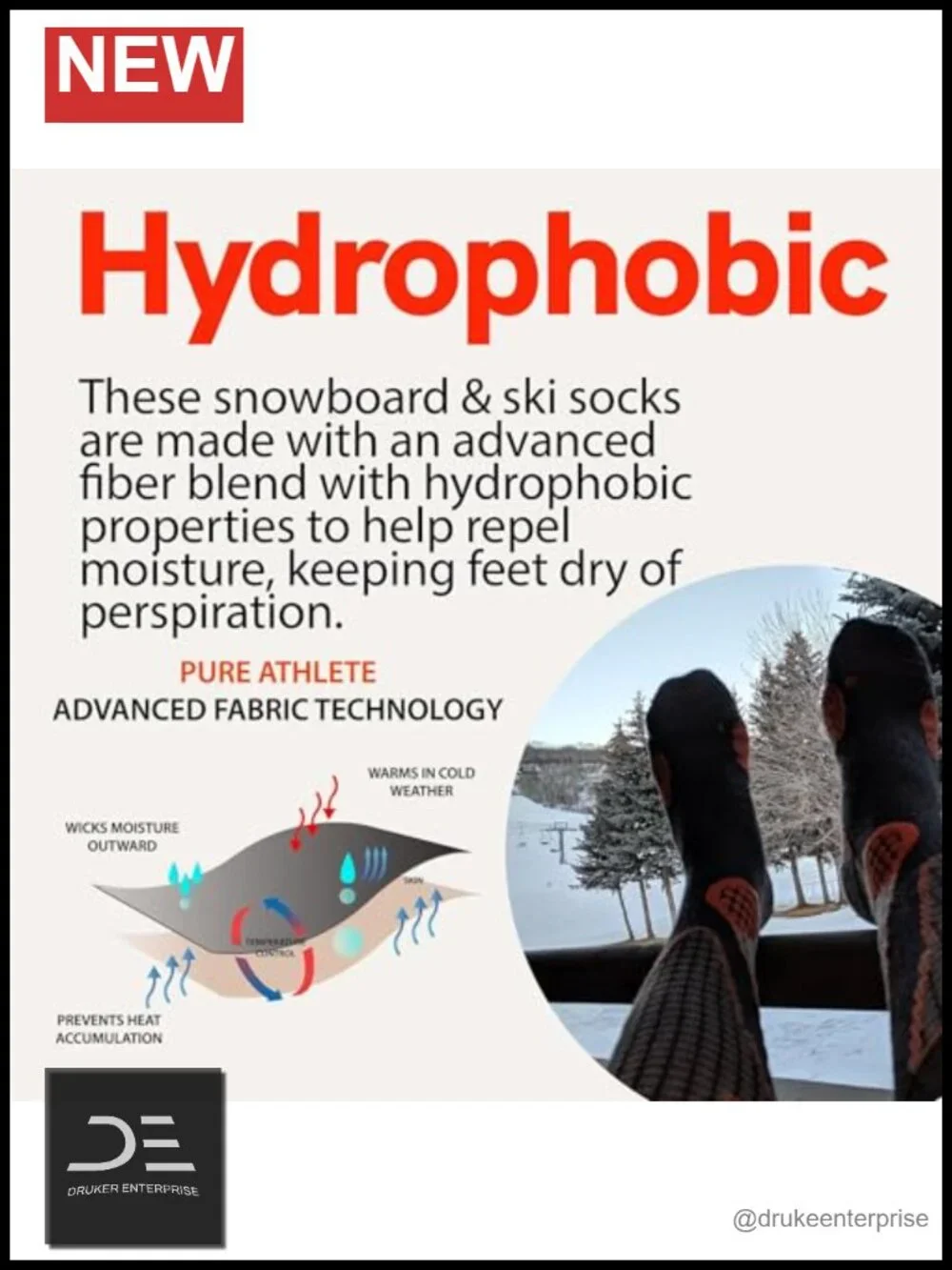 Merino Wool Knee-High Ski Socks for Men Women Thermal Winter Snowboarding